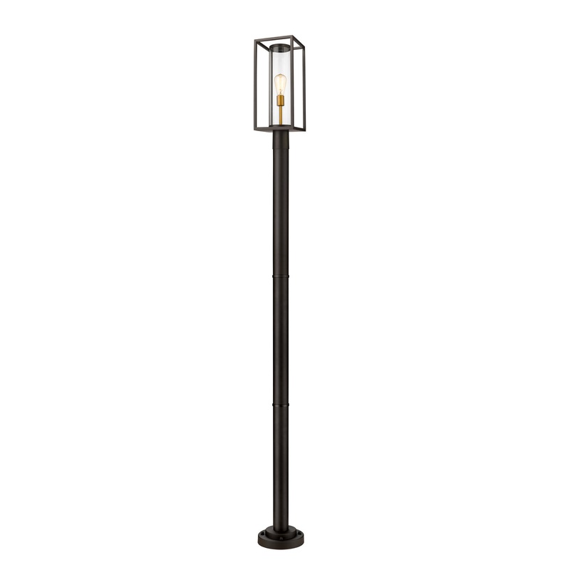 Z-Lite 584PHMR-567P-DBZ Dunbroch One Light Outdoor Post Mount, Deep Bronze / Outdoor Brass