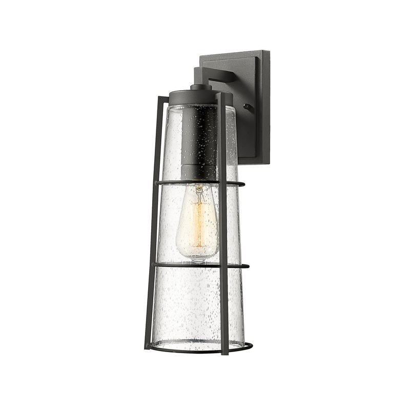 Z-Lite 591B-BK Helix One Light Outdoor Wall Sconce, Black