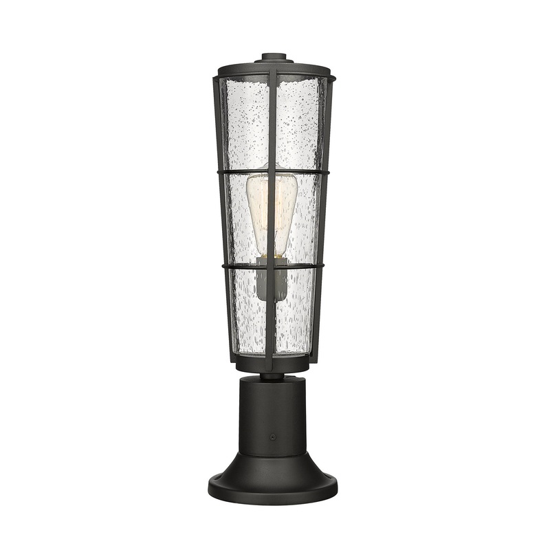 Z-Lite 591PHB-553PM-BK Helix One Light Outdoor Pier Mount, Black