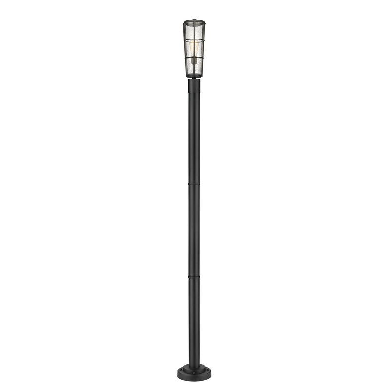 Z-Lite 591PHB-567P-BK Helix One Light Outdoor Post Mount, Black