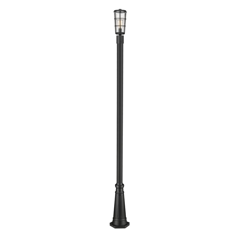 Z-Lite 591PHM-519P-BK Helix One Light Outdoor Post Mount, Black