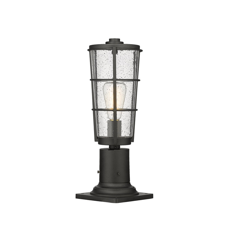Z-Lite 591PHM-533PM-BK Helix One Light Outdoor Pier Mount, Black