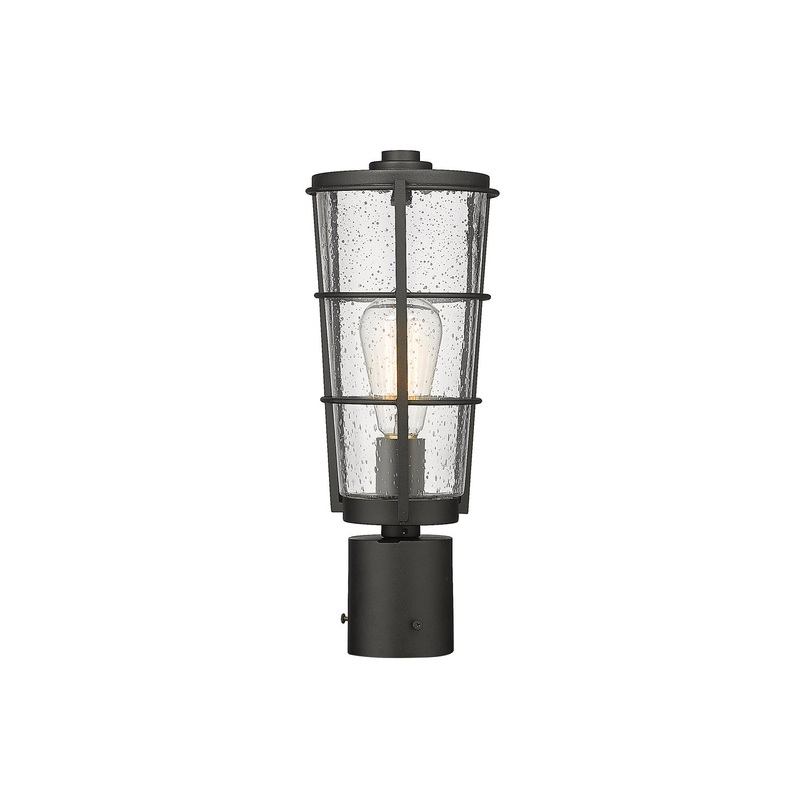 Z-Lite 591PHM-BK Helix One Light Outdoor Post Mount, Black