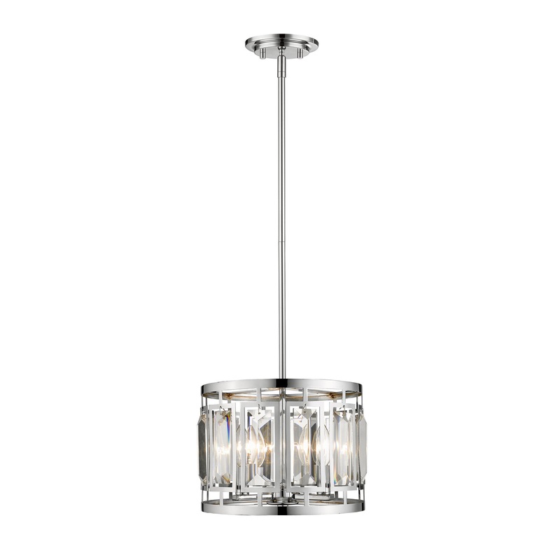 Z-Lite 6007-11CH Mersesse Three Light Pendant, Chrome