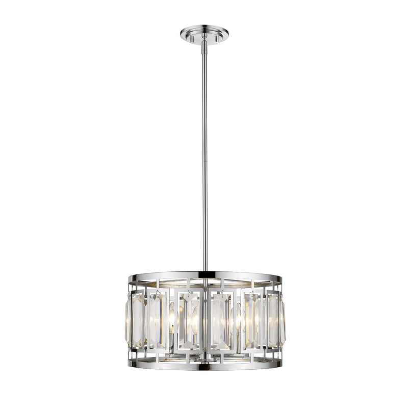 Z-Lite 6007-15CH Mersesse Four Light Pendant, Chrome