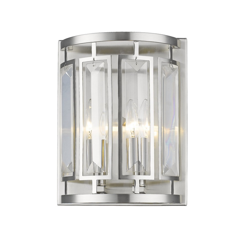 Z-Lite 6007-2S-BN Mersesse Two Light Wall Sconce, Brushed Nickel