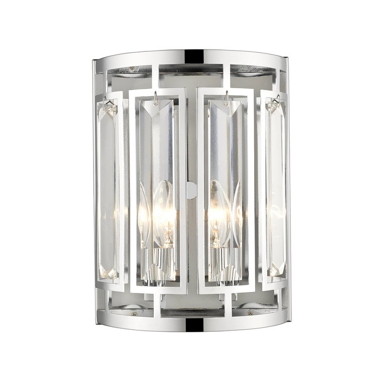Z-Lite 6007-2S-CH Mersesse Two Light Wall Sconce, Chrome
