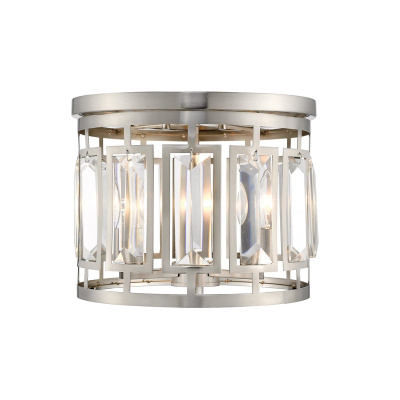 Z-Lite 6007F-BN Mersesse Three Light Flush Mount, Brushed Nickel