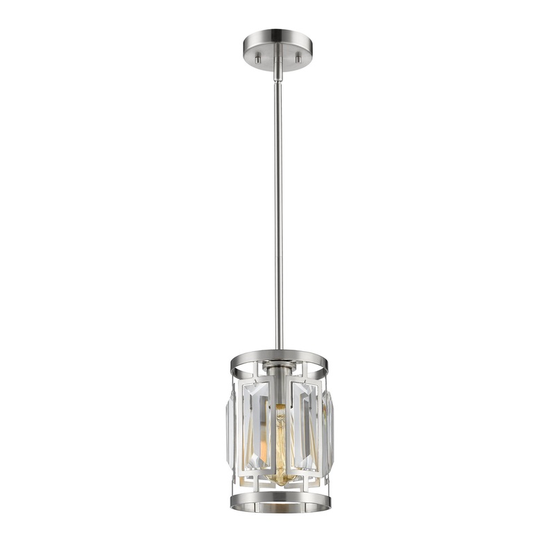 Z-Lite 6007MP-BN Mersesse One Light Mini Pendant, Brushed Nickel
