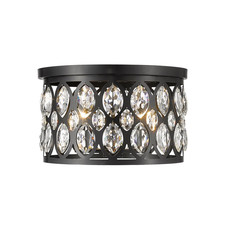 Z-Lite 6010F15MB Dealey Four Light Flush Mount, Matte Black