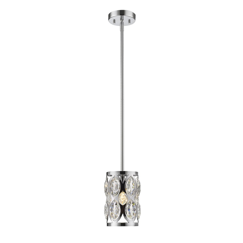 Z-Lite 6010MP-CH Dealey One Light Mini Pendant, Chrome
