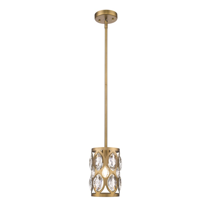 Z-Lite 6010MP-HB Dealey One Light Mini Pendant, Heirloom Brass
