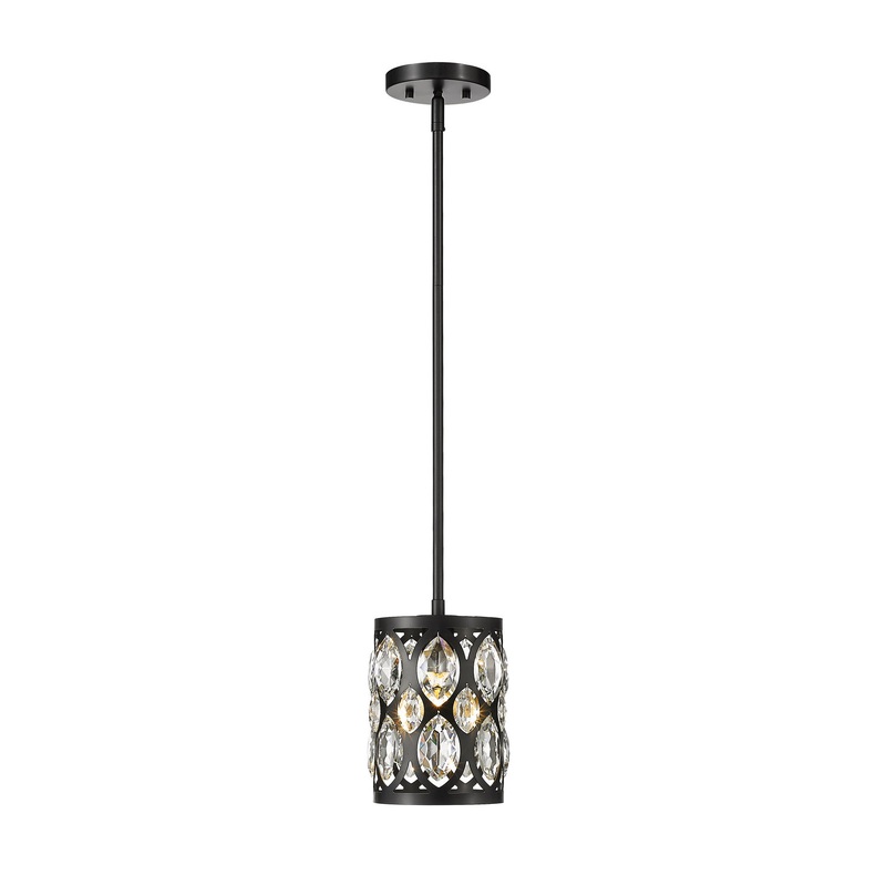 Z-Lite 6010MP-MB Dealey One Light Mini Pendant, Matte Black
