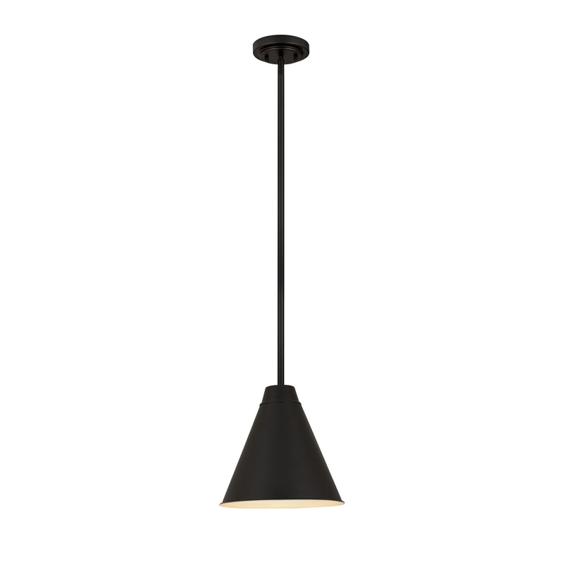 Z-Lite 6011P12-MB Eaton One Light Pendant, Matte Black