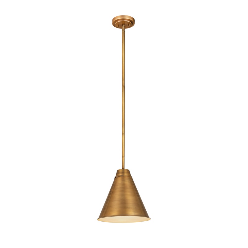 Z-Lite 6011P12-RB Eaton One Light Pendant, Rubbed Brass