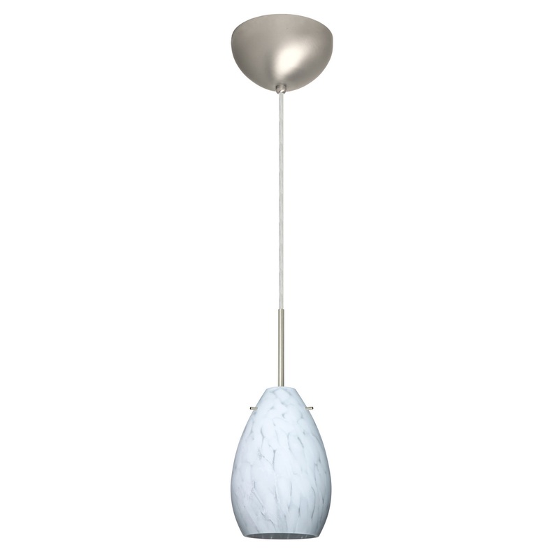 Besa 1BC-171319-HAL-SN Pera One Light Pendant Satin Nickel (Discontinued)