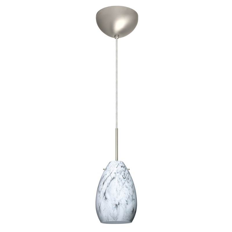 Besa 1BC-1713MG-HAL-SN Pera One Light Pendant Satin Nickel (Discontinued)