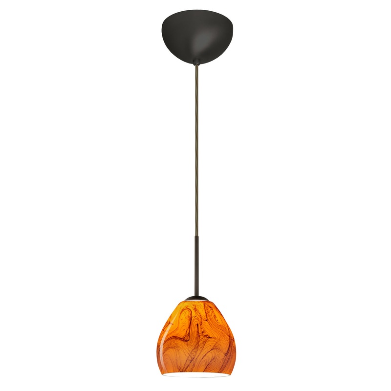 Besa 1BC-4122HB-HAL-BR Bolla One Light Pendant Bronze