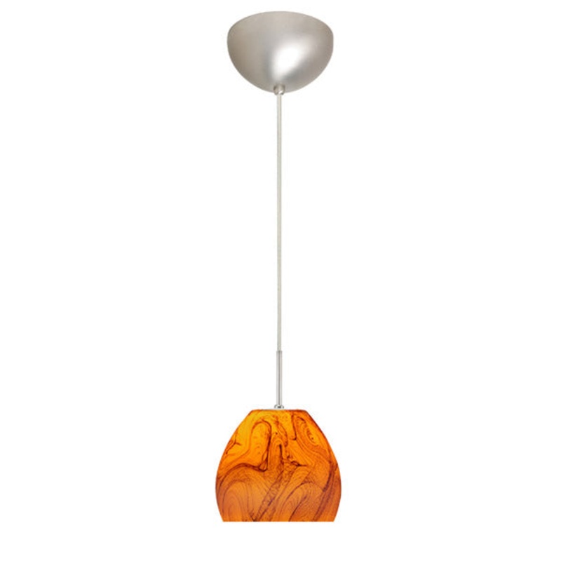 Besa 1BC-4122HB-SN Bolla One Light Pendant Satin Nickel