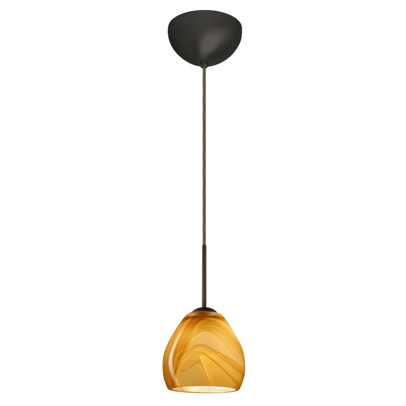 Besa 1BC-4122HN-LED-BR Bolla One Light Pendant Bronze