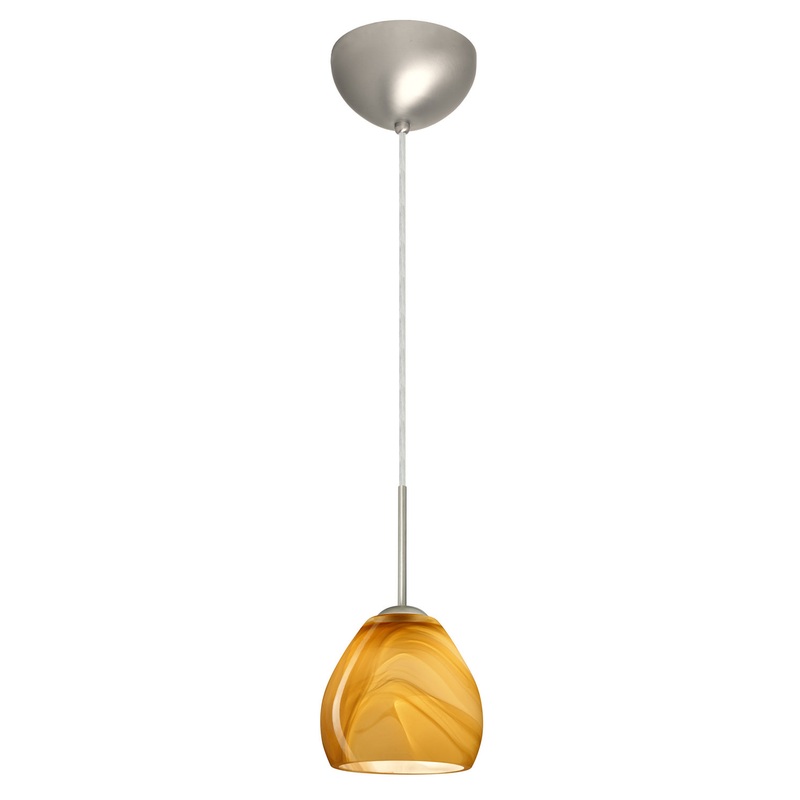 Besa 1BC-4122HN-LED-SN Bolla One Light Pendant Satin Nickel