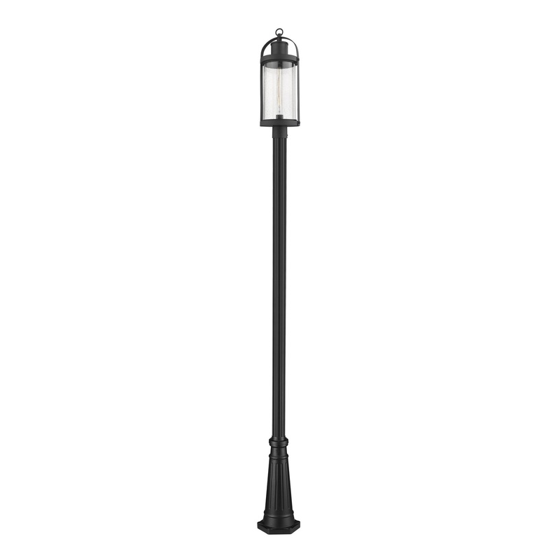 Z-Lite 569PHB-519P-BK Roundhouse One Light Outdoor Post Mount, Black