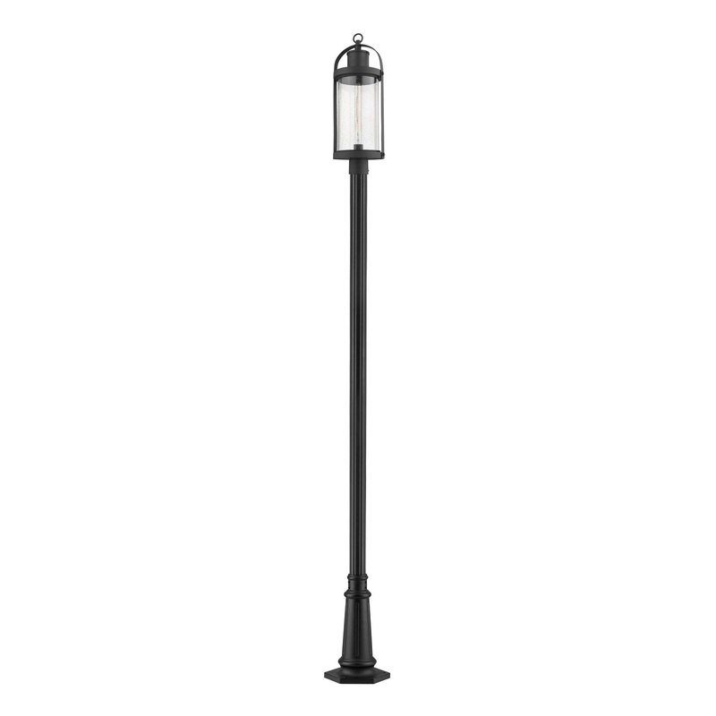Z-Lite 569PHB-557P-BK Roundhouse One Light Outdoor Post Mount, Black