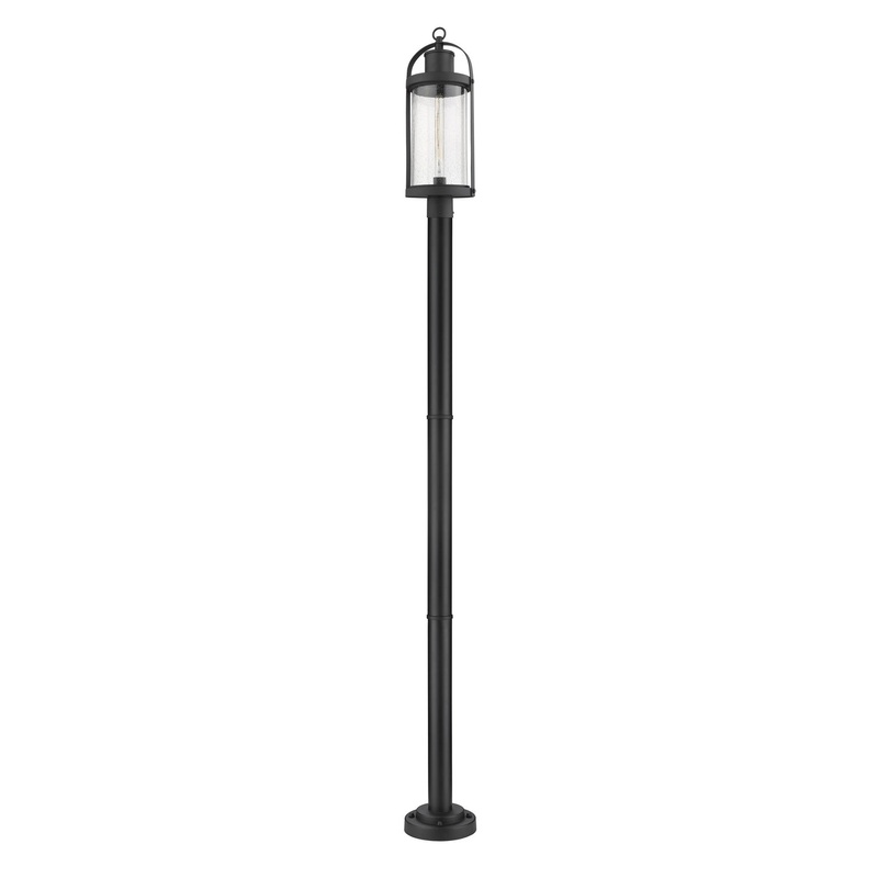 Z-Lite 569PHB-567P-BK Roundhouse One Light Outdoor Post Mount, Black