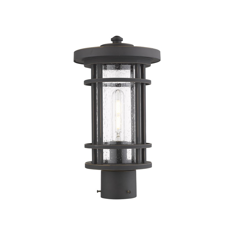 Z-Lite 570PHM-ORB Jordan One Light Outdoor Post Mount, Oil Rubbed Bronze