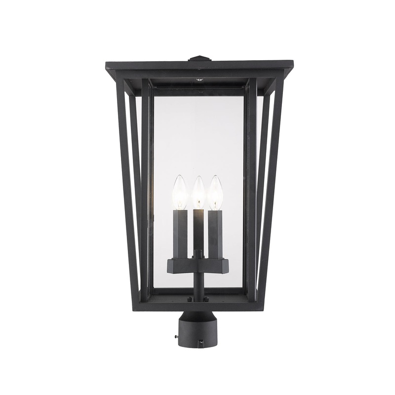 Z-Lite 571PHXLR-BK Seoul Three Light Outdoor Post Mount, Black