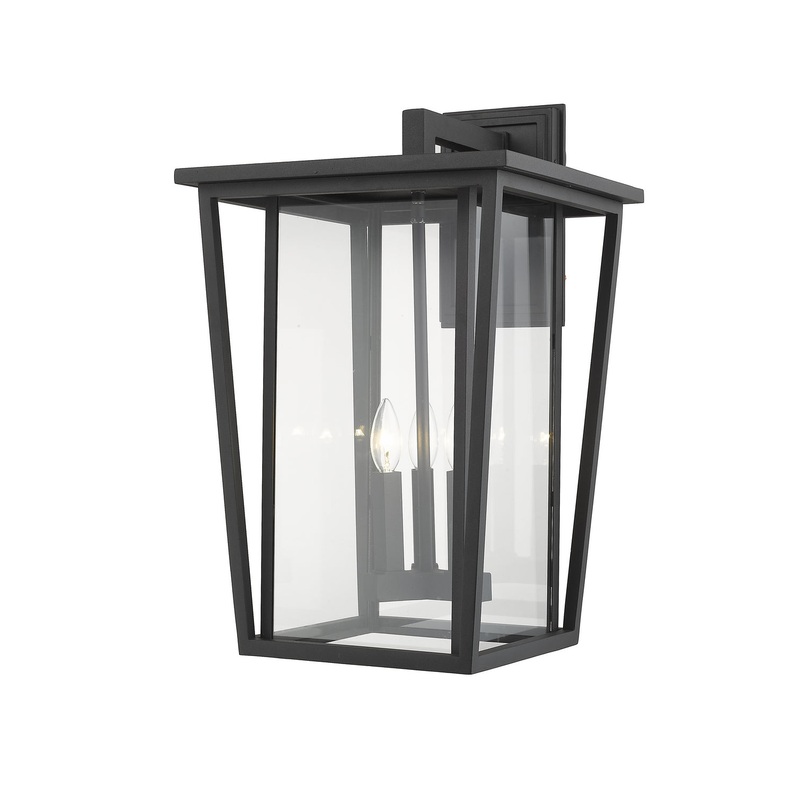 Z-Lite 571XL-BK Seoul Three Light Outdoor Wall Sconce, Black