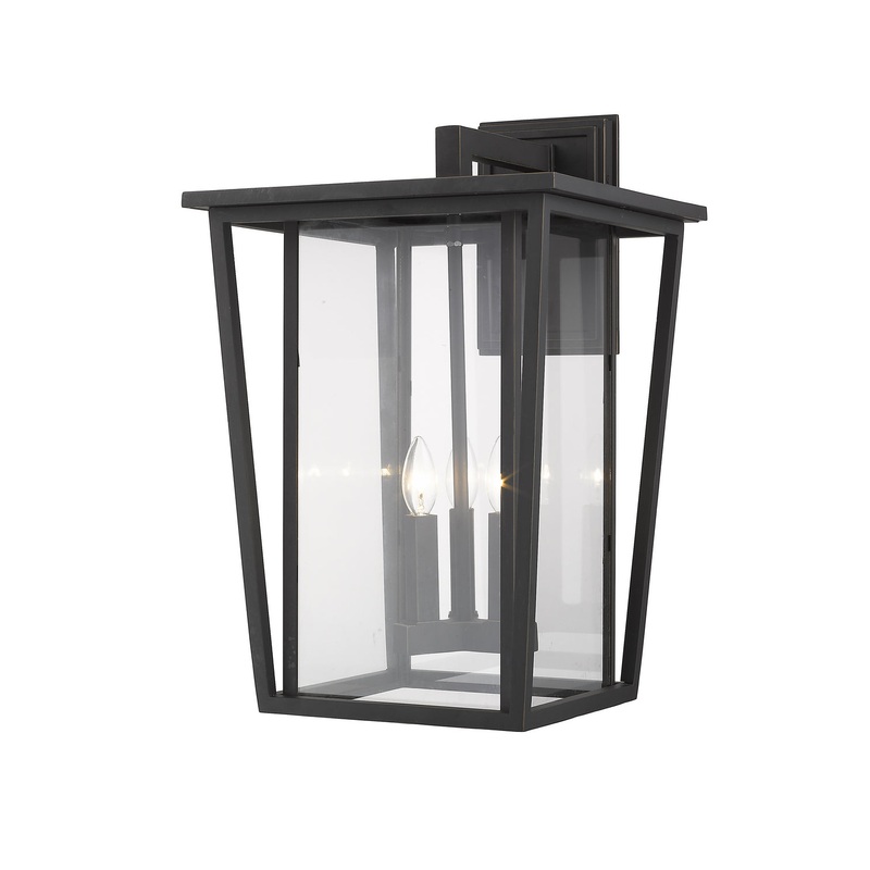 Z-Lite 571XL-ORB Seoul Three Light Outdoor Wall Sconce, Oil Rubbed Bronze