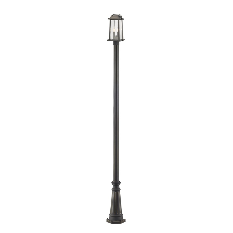 Z-Lite 574PHMR-519P-ORB Millworks Two Light Outdoor Post Mount, Oil Rubbed Bronze