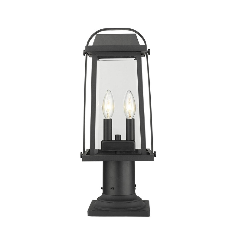 Z-Lite 574PHMR-533PM-BK Millworks Two Light Outdoor Pier Mount, Black