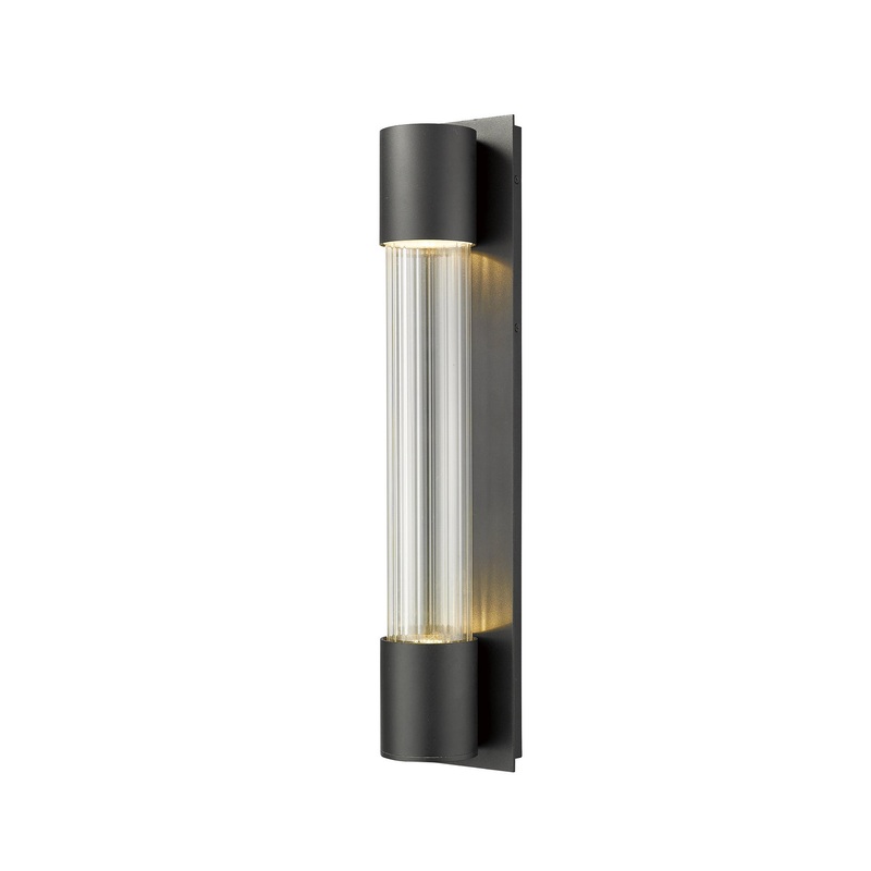 Z-Lite 575B-BK-LED Striate LED Outdoor Wall Sconce, Black