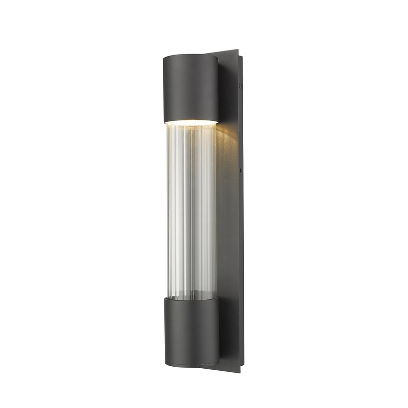 Z-Lite 575M-BK-LED Striate LED Outdoor Wall Sconce, Black