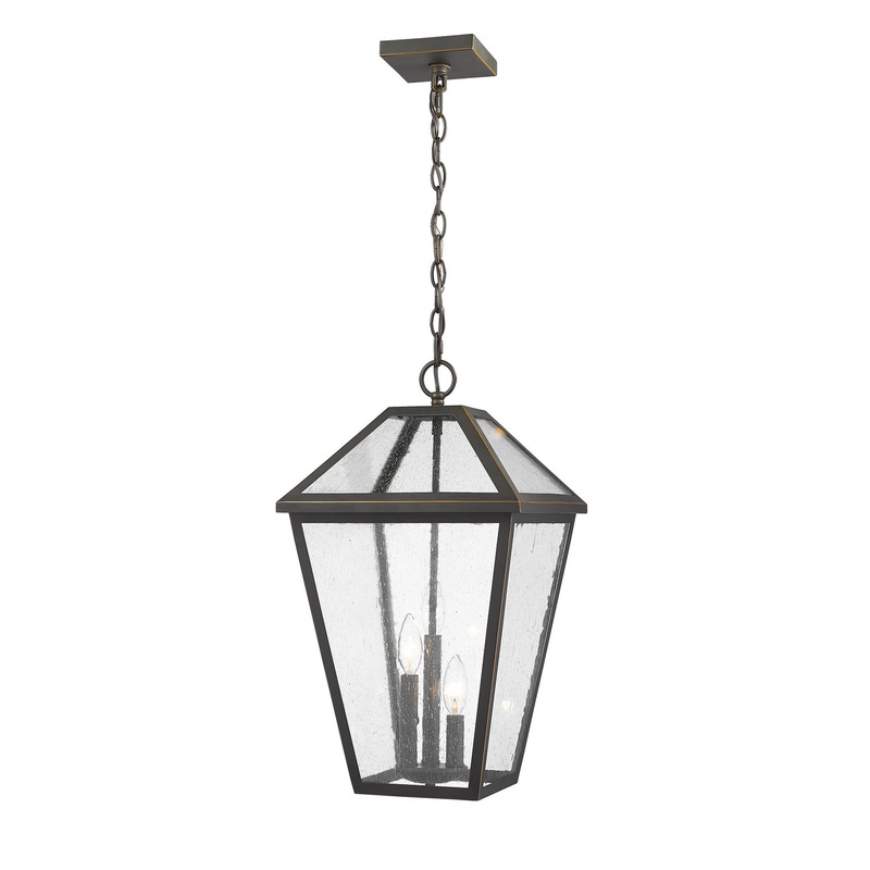 Z-Lite 579CHXL-ORB Talbot Three Light Outdoor Chain Mount Ceiling Fixture, Oil Rubbed Bronze