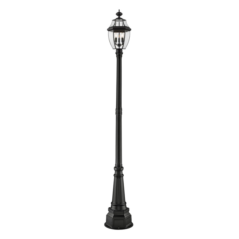 Z-Lite 580PHB-564P-BK Westover Three Light Outdoor Post Mount, Black
