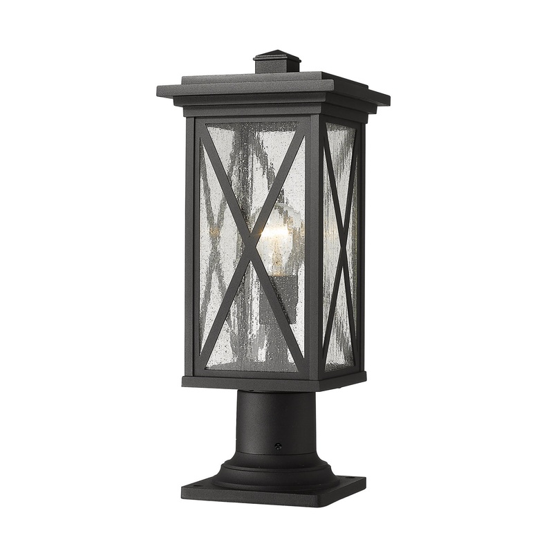 Z-Lite 583PHMR-533PM-BK Brookside One Light Outdoor Pier Mount, Black
