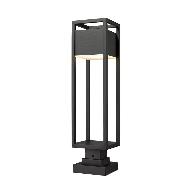 Z-Lite 585PHBS-SQPM-BK-LED Barwick LED Outdoor Pier Mount, Black