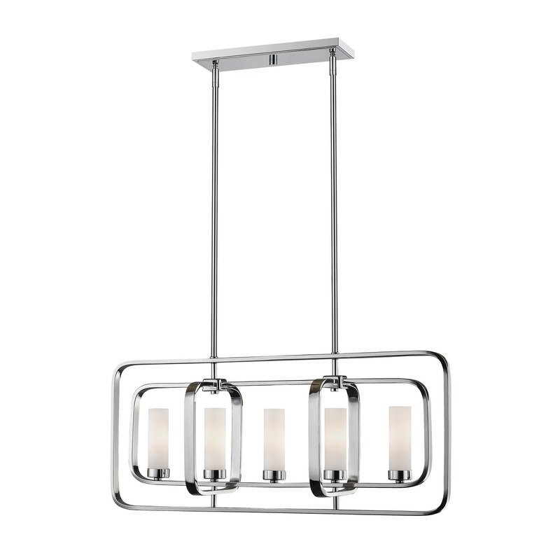 Z-Lite 6000-5L-CH Aideen Five Light Island Pendant, Chrome