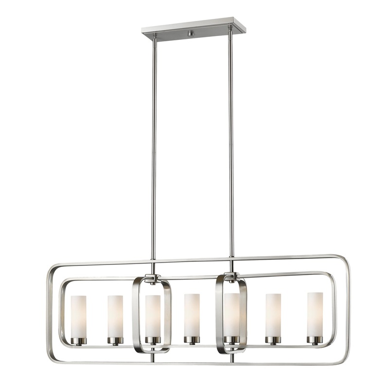 Z-Lite 6000-7L-BN Aideen Seven Light Island Pendant, Brushed Nickel