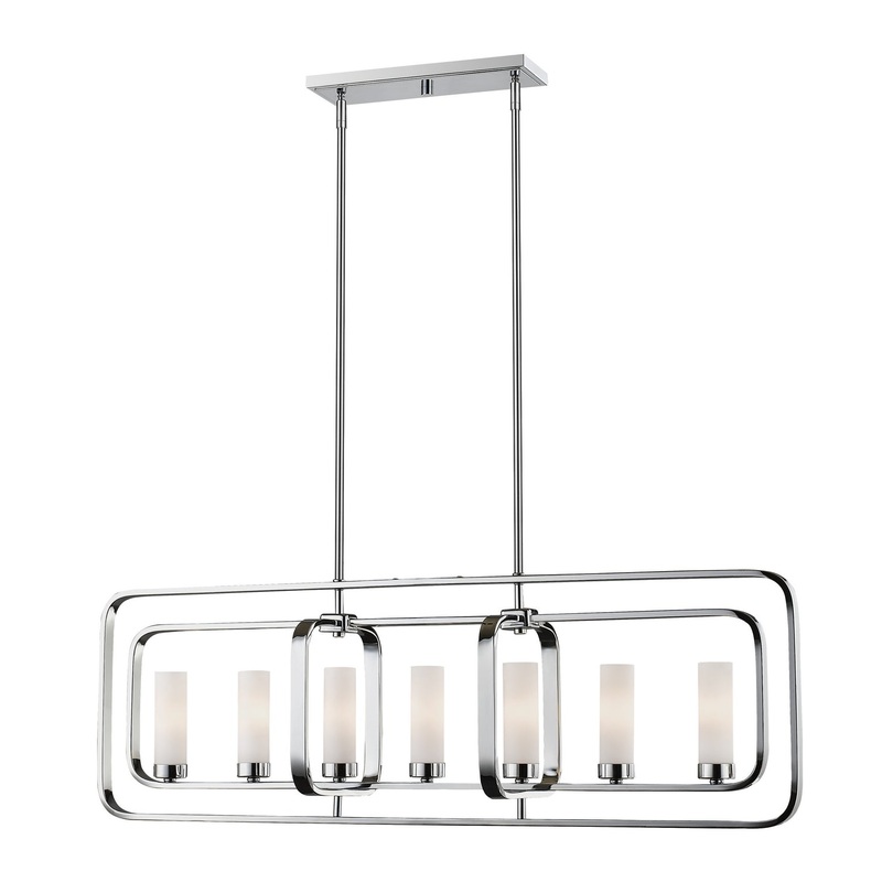 Z-Lite 6000-7L-CH Aideen Seven Light Island Pendant, Chrome