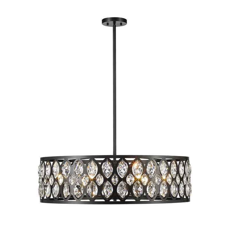 Z-Lite 6010-30MB Dealey Eight Light Chandelier, Matte Black