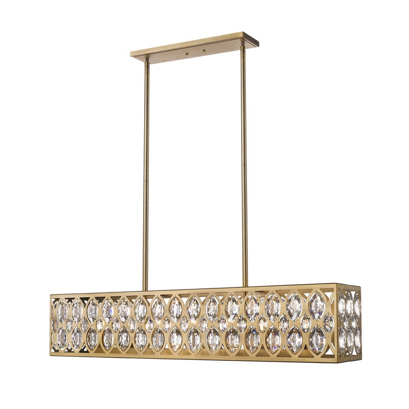 Z-Lite 6010-42HB Dealey Seven Light Chandelier, Heirloom Brass