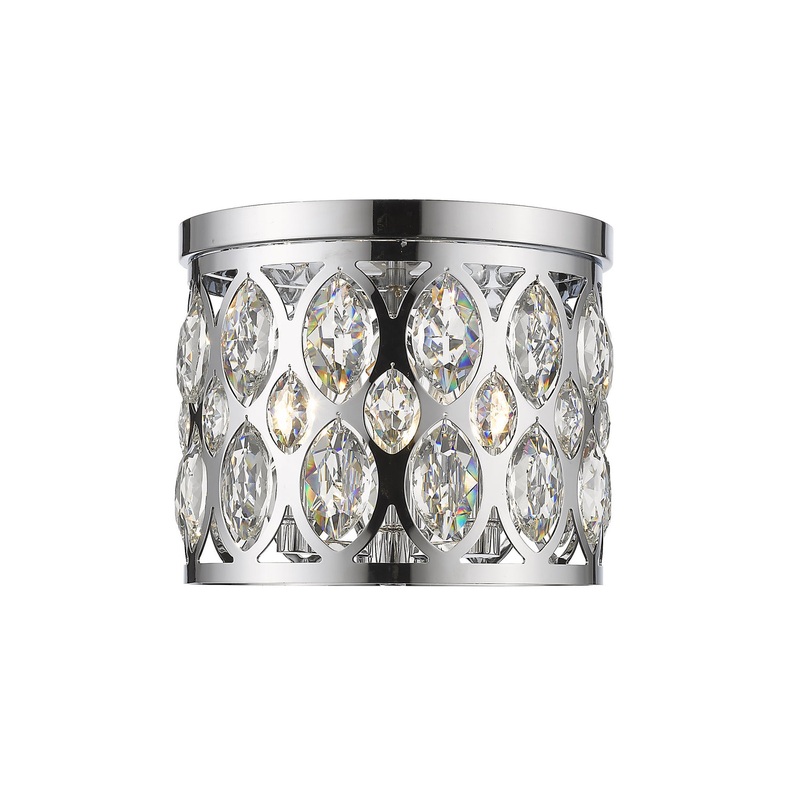 Z-Lite 6010F12CH Dealey Three Light Flush Mount, Chrome