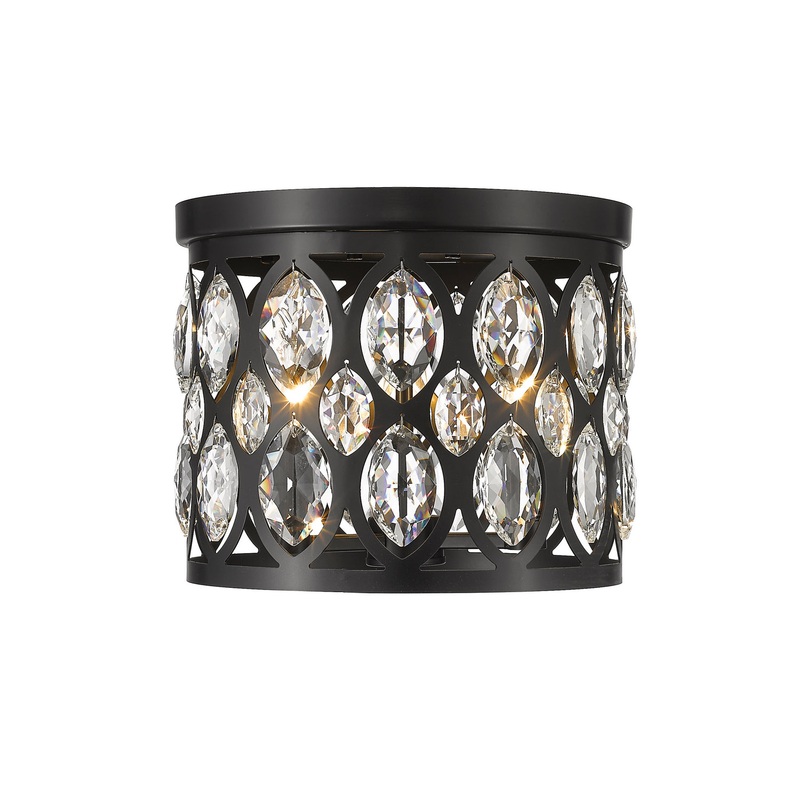 Z-Lite 6010F12MB Dealey Three Light Flush Mount, Matte Black