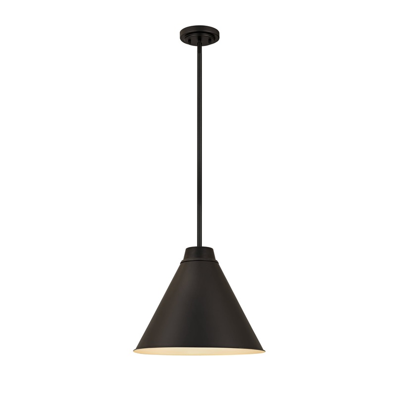 Z-Lite 6011P18-MB Eaton One Light Pendant, Matte Black