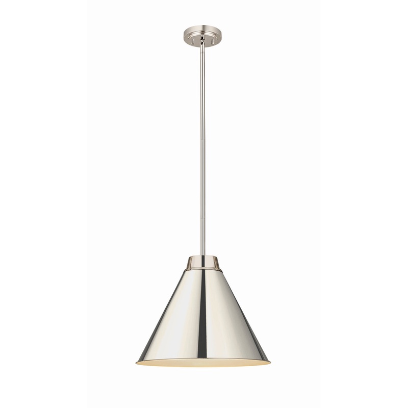 Z-Lite 6011P18-PN Eaton One Light Pendant, Polished Nickel