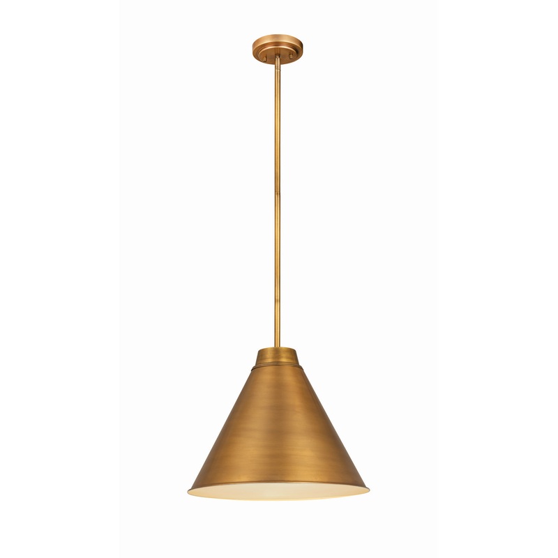 Z-Lite 6011P18-RB Eaton One Light Pendant, Rubbed Brass